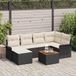 Prolenta Maison Exclusive Set van 7 tuinbankkussens, zwart, van polyrotan