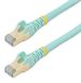 Cat6a patchkabel, 0,5 mètre, bleu aqua, blindé (STP), RJ45