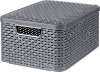 Curver Rattan Style Opbergmand - M - 22 liter - Antraciet