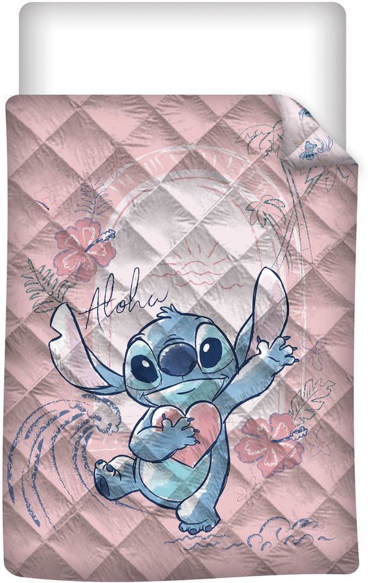 4KidsOnly Disney Lilo & Stitch Sprei, Stitch en Angel - 140 x 200 cm - Polyester