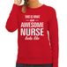 Bellatio Decorations Awesome nurse - geweldige verpleegkundige / zuster cadeau t-shirt rood dames - beroepen shirts / Moederdag / verjaardag cadeau M