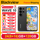 BLACKVIEW Smartphone WAVE 10, 24GB (8+16) + 128GB, 120Hz, Android 16, 5000mAh, 6.88-inch HD+ IPS, Dual-SIM, 32MP + 13MP