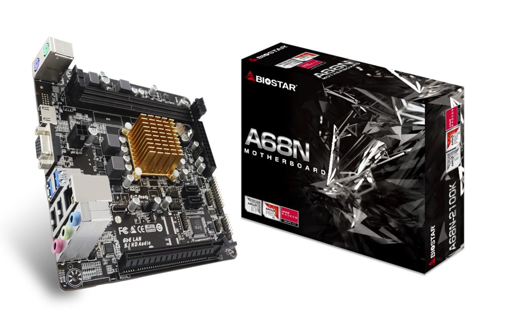 Biostar A68N-2100K Mini ITX Motherboard - AMD E1-6010, DDR3, SATA III