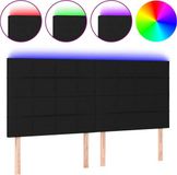 vidaXL LED Headboard - 160x5x118/128 cm - Fabric - Black