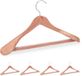 Merkloos Relaxdays kledinghangers cederhout, 5 stuks, anti motten, 45 cm, antislip, broeklat