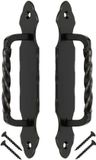 KOTARBAU® Deurklink, 190 mm, 2 stuks, smeedijzeren handgreep, deurklink, zwart, deurgreep, stalen deurgreep, deurbeslag, schuifdeur, meubelgreep