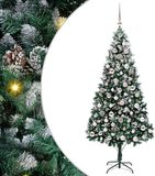 vidaXL Kunstkerstboom Groen 210 cm PVC en Staal en Kunststof