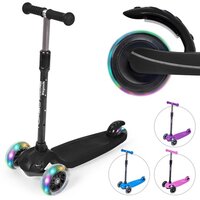 LifeGoods TurboRide Kinderstep - 3 LED Wielen - Zwart