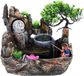 Happyment Fontaine de chambre cascade en verre - Fontaine de table LED - Ornement d'eau - Fontaine d'intérieur - Marron
