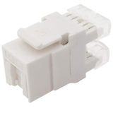 1aTTack.de Cat.6 Keystone IDC-terminal naar RJ45-aansluiting AWG 23 tot AWG 26 stofbestendig compatibel met Cat5, Cat6, Cat7 en Cat8 wit 1 stuk