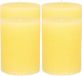 Atmosphera Stompkaars/cilinderkaars - 4x - geel - 7 x 9 cm