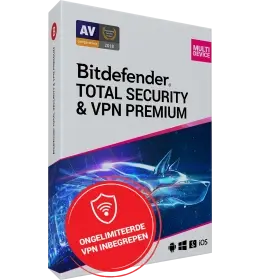 Bitdefender Total Security + VPN Premium | 5 Apparaten | 1 jaar | Windows - Mac - Android - iOS