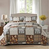 NEWLAKE Katoenen sprei quiltsets, omkeerbare patchwork dekbedset, chique bloemen paisley patroon, kingsize