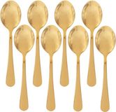 5five Theelepels/dessertlepels/koffielepels - 16x - Goudkleurig - 14 cm - RVS