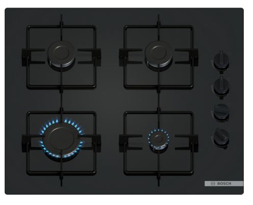 Bosch Serie 2 POP6B6K30 - 60 cm Gas Hob - Black - Built-in