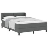 vidaXL Boxspring bed met hoofdeinde Donkergrijs 160 x 200 cm Stof