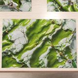 Marblelized Amerikaanse placemats, wasbaar, groen marmer, set van 2 (30 x 45 cm)