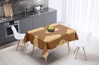 Bonamaison Tafelkleed, Anti-Mold, Sneldrogend, Waterdicht, 100% Polyester Tafellaken, Bruine tinten, 140 x 140 Cm - Ontworpen en Vervaardigd in Turkije