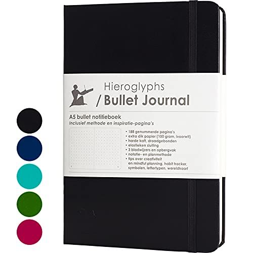 Hieroglyphs Bullet Journal A5 Dotted - met Nederlandstalige Methode - 189 Genummerde Pagina's