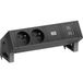 Bachmann DESK2 2xUTE 1xUSB A/C 22W, GST18 RAL9005, schwarz, 0,2 m