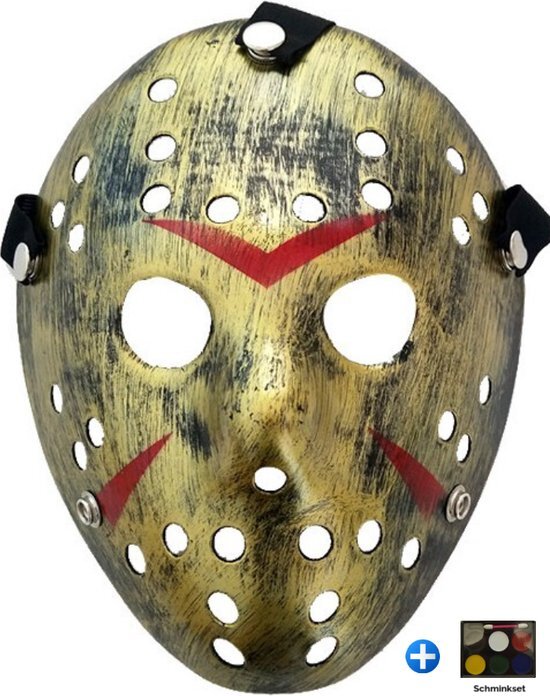 Tecqx Jason Voorhees Hockey Masker - Halloween Masker - Horror Film Friday The 13th - Cosplay Masker - Verkleedmasker - Goud