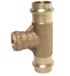 Kirchhoff T-stuk messing, rood, blank, 18 mm x 1/2"ER x 18 mm, 2 sokkels, (P4130g) - 988625355