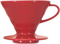 Hario VDC-02R V60 koffiefilterhouder porselein maat 02/1-4 kopjes, rood