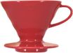 Hario VDC-02R V60 koffiefilterhouder porselein maat 02/1-4 kopjes, rood