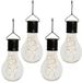 Anna's Collection Solar sfeer hanglamp - 4x - tuin - lampenbol - zwart - glas - 15 cm