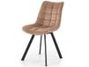 Chaise design velours de polyester beige pieds en acier noir