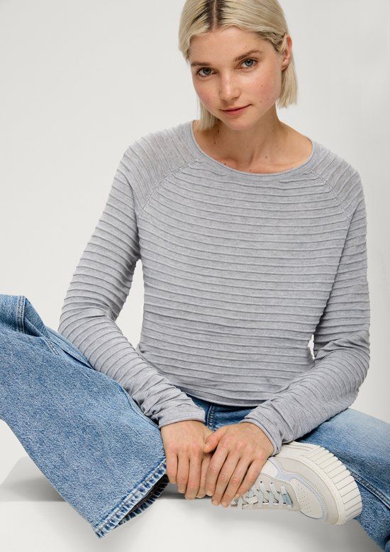 Q/S designed by - Pull - Maat S - Vrouwen - GRIJS - polyester