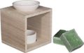 Ideas 4 Seasons Amberblokjes/geurblokjes cadeauset - dennen geur - inclusief geurbrander