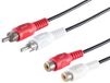 1aTTack.de 1x 10m Tulp verlengkabel 2 stekkers naar 2 bussen | stereo tulp verlenging, vernikkelde contacten, gegoten stekkers, voor HiFi, TV