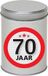 Merkloos Cadeau Snoepblik - 70 jaar verjaardag - Zilver - Metaal - 9 x 13 cm