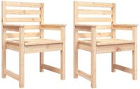 vidaXL Tuinstoelen - 2 stuks - Massief Grenenhout - Natuurlijk