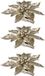 Cosy & Trendy kerstster champagne glitter - 3x stuks - 9 cm - op clip - decoratie bloem - kerstboom bloemen