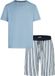 Phil & Co. Berlin Phil & Co Heren Shortama Korte Pyjama Set Blauw Gestreept - Maat M