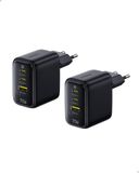 Baseus Enerfill 70W USB C-oplader, Verpakking met 2 Stuks 3‑poorts GaN6 Snelladers, Compacte Oplader voor MacBook Air, iPhone 17/16/15 Pro Max, iPad Pro, Galaxy S25/S24, Pixel, laptop en meer