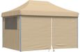 vidaXL Partytent, inklapbaar, pop-up model, met 4 zijpanelen, beige