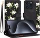 Techsuit Hoesje geschikt voor Apple iPhone 15 Pro - FlipCraft Book Wallet Case met koord - Flowers of the Dawn