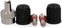 FISCHER MTS MarkenTechnikService Fietsventielset auto, 5-delig, Zilver/Zwart