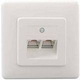 Rutenbeck UAE 2x8(8) Up rw Boîte réseau encastré (dans le mur) Insert avec plaque centrale et cadre CAT 3 Blanc pur