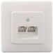 Rutenbeck UAE 2x8(8) Up rw Boîte réseau encastré (dans le mur) Insert avec plaque centrale et cadre CAT 3 Blanc pur
