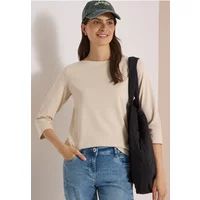 Cecil Basic Shirt met U-boot hals Pearl beige XXL