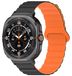 Wigento Samsung Galaxy Watch Ultra 47mm: siliconen band met stippenpatroon, magnetische sluiting, zwart / oranje