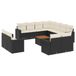 vidaXL 12-delige Loungeset met Kussens, Poly Rattan, Zwart