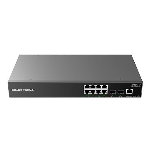 Grandstream GWN7801P - Managed Gigabit Ethernet Switch - 8-Port - L2+ - 2xSFP