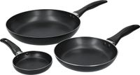 KitchenCraft Anti-aanbak braadpannenset - aluminium braaadpannen set van 3 (28cm 20cm & 12cm)