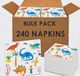 Talking Tables 240 x Dinosaurus papieren servetten - 33 cm, cartoon dino-ontwerp, perfect voor een kinderdinosaurus verjaardagsfeestje of dino-thema viering
