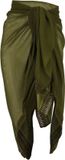 Sarlini Angro B.V. Pareo Omslagdoek Effen Khaki Dames Vrouwen Strandjurkje Sarong